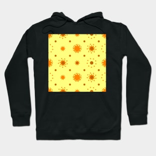 Suns and Dots Orange on Yellow Repeat 5748 Hoodie